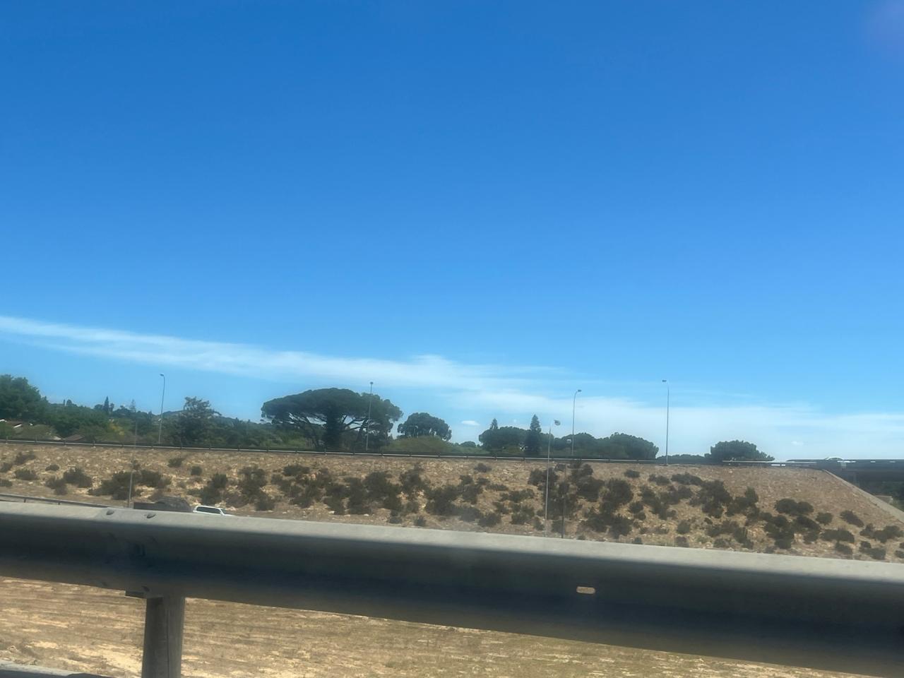 Dry roadside embankment along the South African highway on the journey